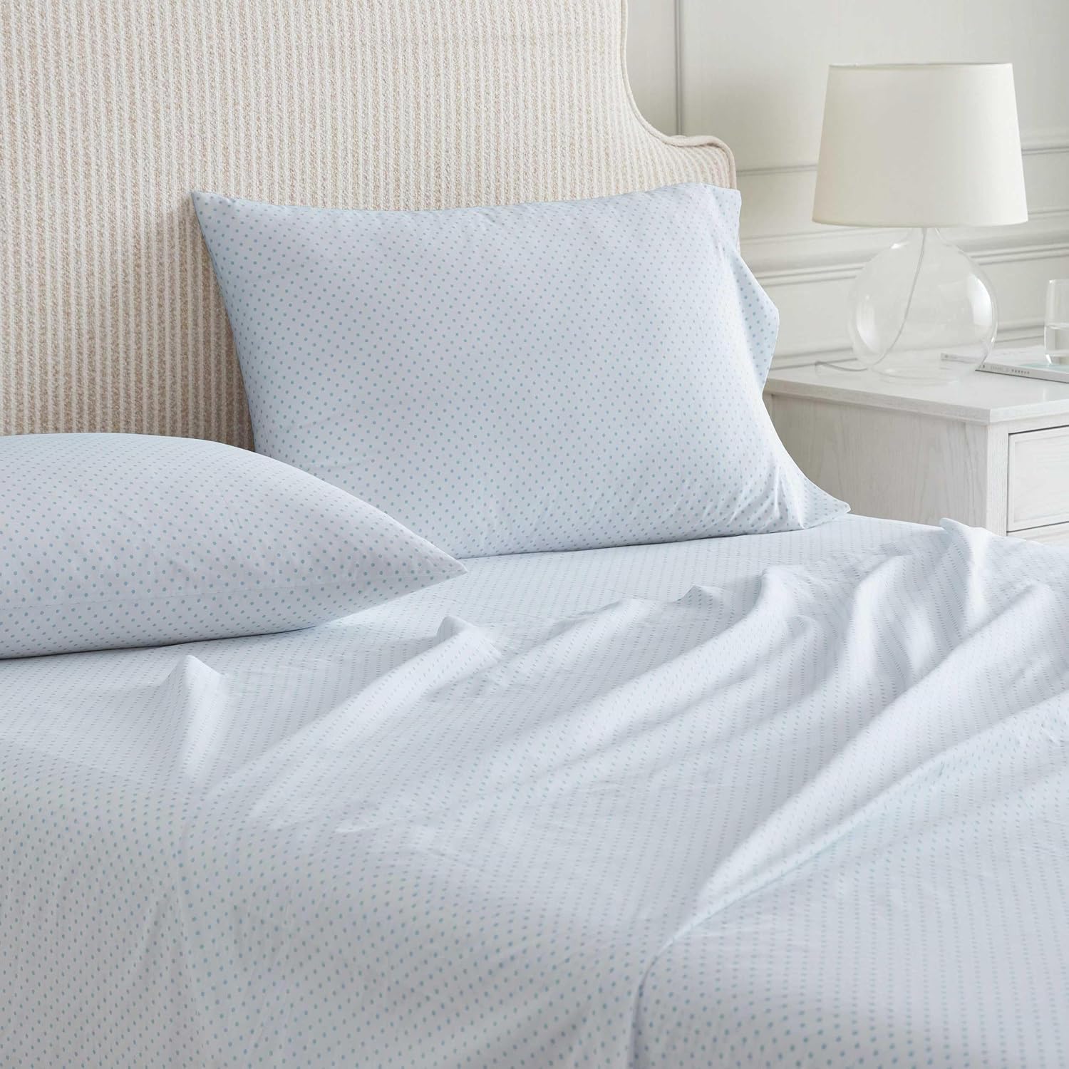 MarthaStewart Martha Stewart - Full Size Sheets Set, Crisp & Tailored Cooling Sheets with a Naturally Smooth Cotton Percale Lightweight Fee…