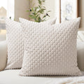 Softalker Throw Pillow Covers 16x16 Inch, Set of 2, Soft Corduroy Boho Stripe Decorative Pillow Cover, Couch Fluffy Pillow Cover for…