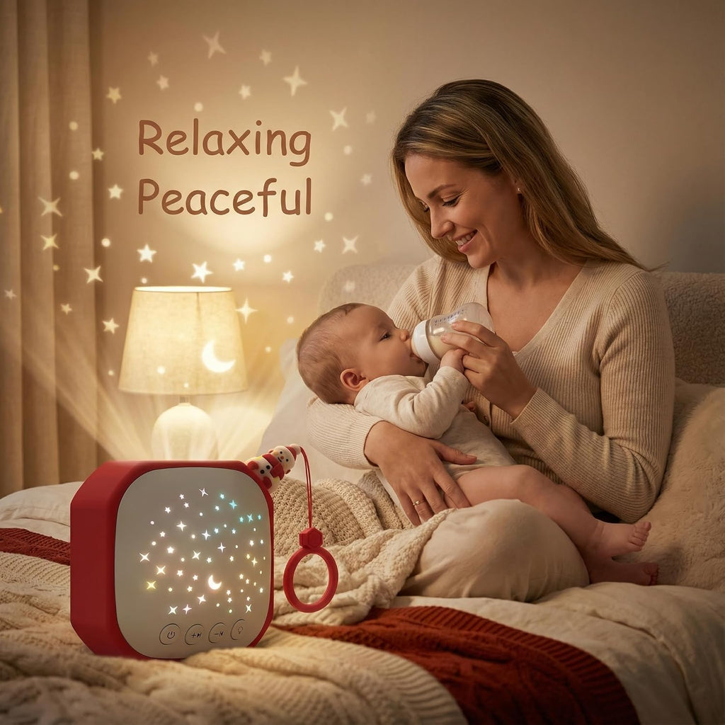 Portable Sound Machine Baby with Star Projector | White Noise Sound Machine for Sleep | Baby Noise Machine with Hook for Children's…