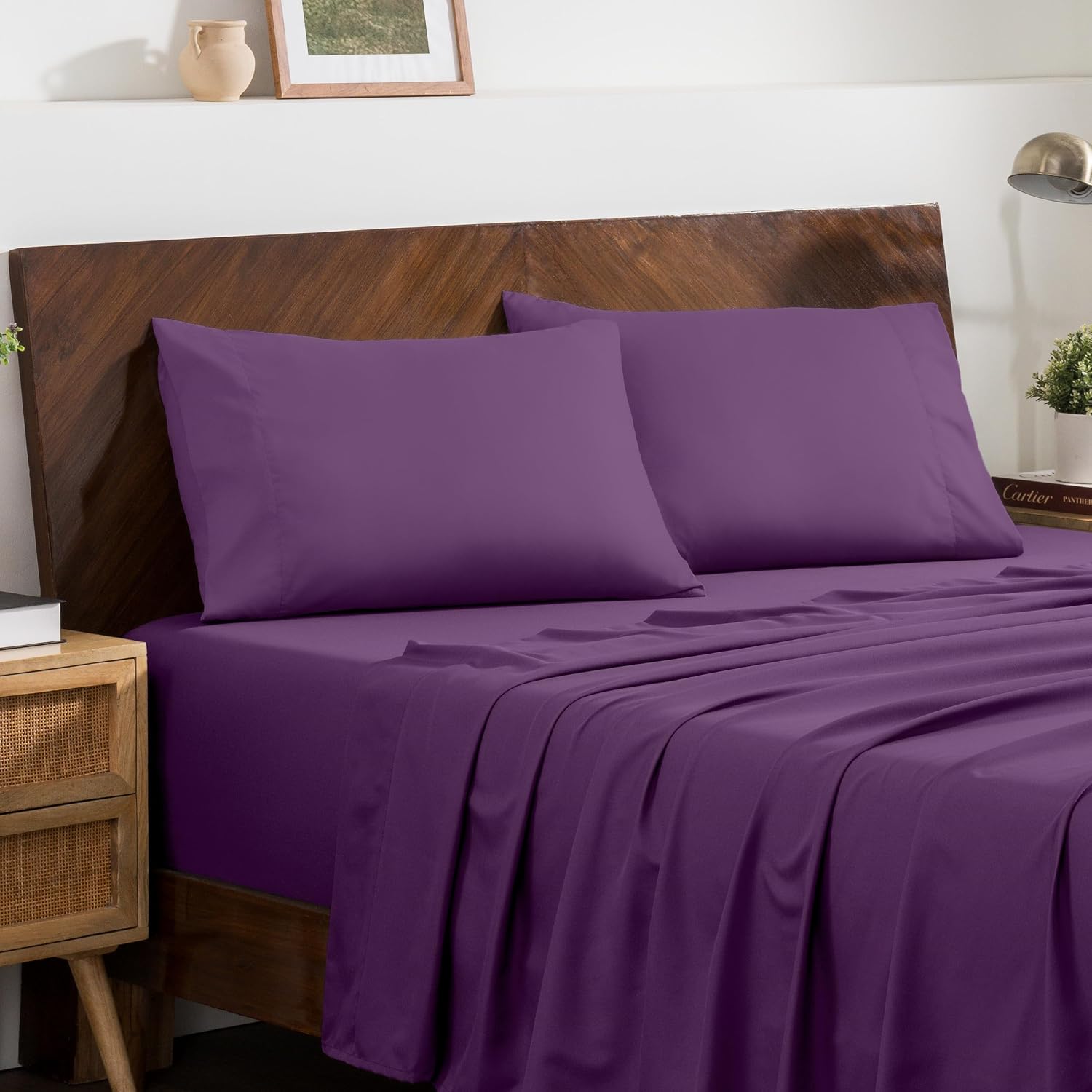 BareHome Bare Home Microfiber Pillow Cases - Standard Size Set of 2 - Cooling Pillowcases - Double Brushed - easy maintenance - Envelope…