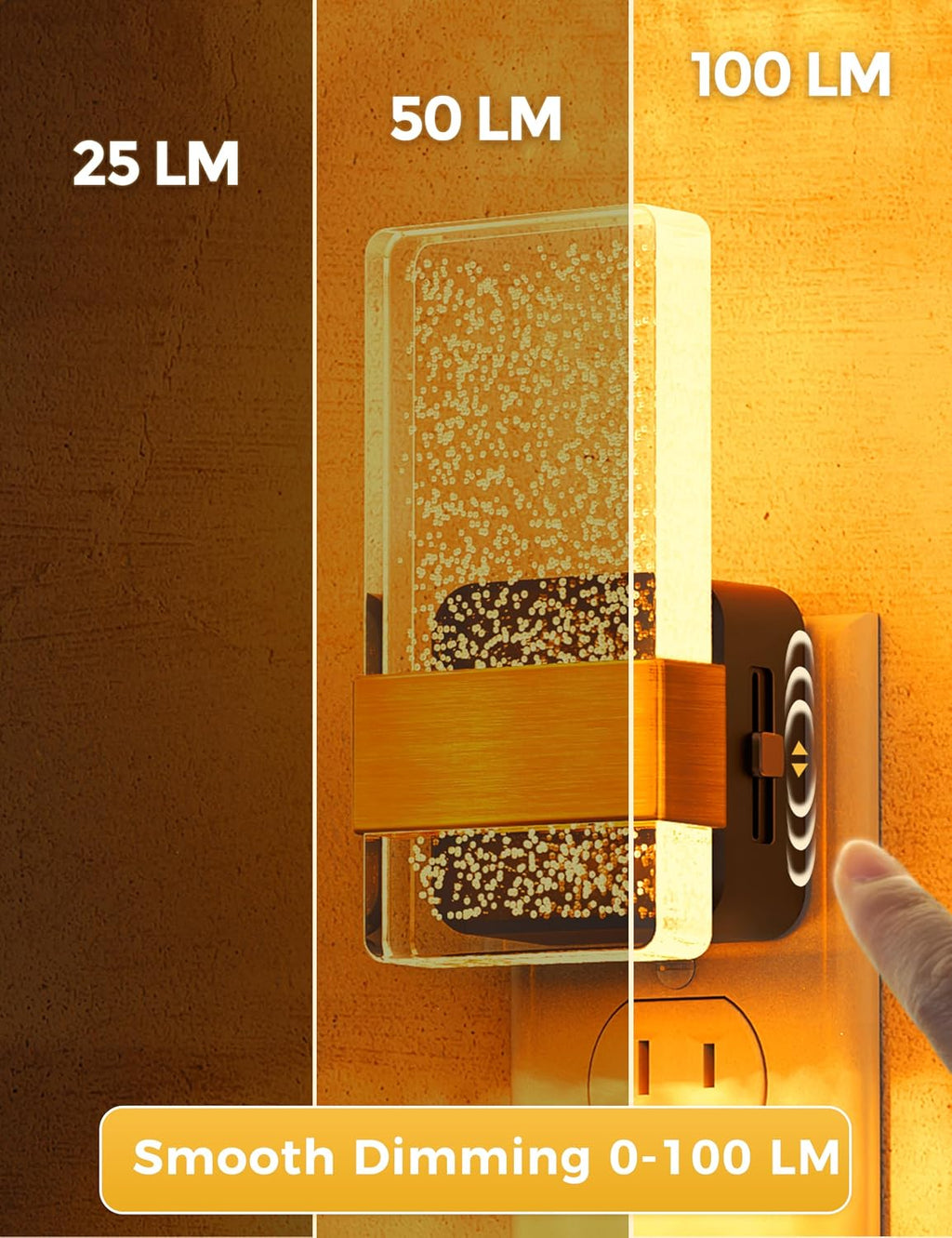 L LOHAS LED Night Light [2 Pack], Amber Night Lights Plug Into Wall, Dusk to Dawn Sensor, 0-100LM LED Dimmable Nightlight, Automatic Low…