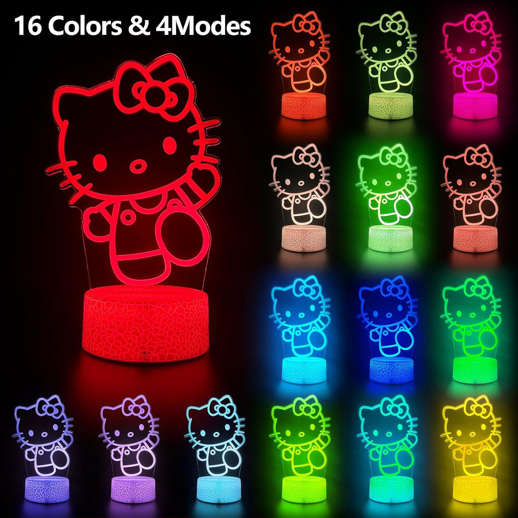 Aihying Cat Night Light Cute Night Light - Anime Charater 16 Color Change Decor Kitty Lamp with Remote, Dim, Timer, Kids Gifts for Christmas…