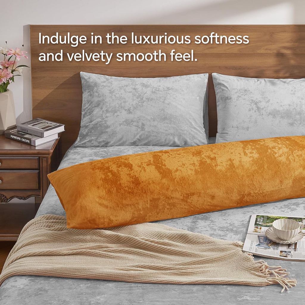 BEDELITE Velvet Body Pillow Cover with Zipper, Soft and Plush 20x54 Long Pillow Case, Velvety Smooth and Cozy Body Pillow Pillowcase for…
