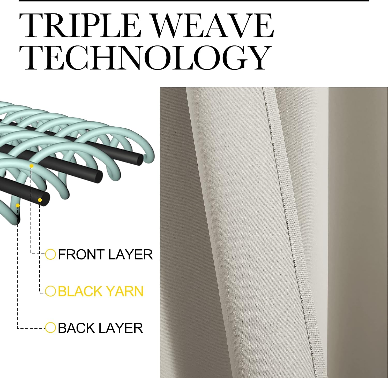 Nicetown Blackout Curtains for Living Curtains, Room Darkening Window Curtain Panels, easy maintenance Solid Thermal Insulated…