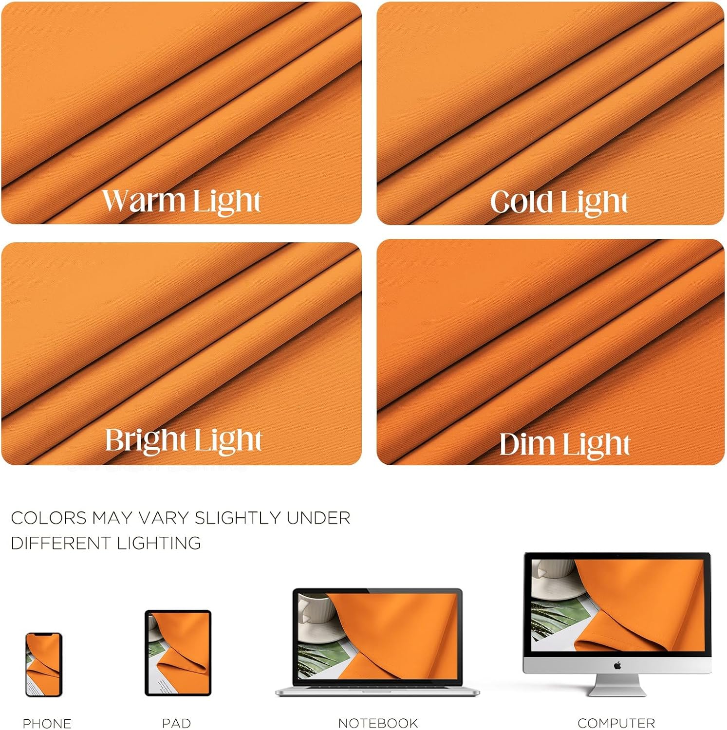Cucraf Orange Blackout Curtains 84 inch Length 2 Panels Set, Room Darkening Drapes for Living Room Bedroom, Thermal Insulated Light Blockin…
