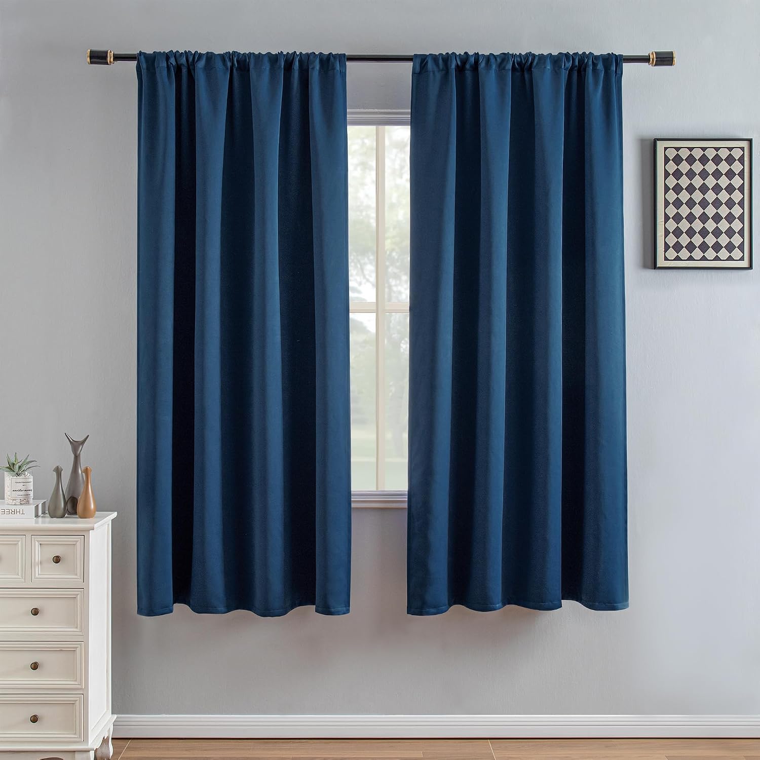 Igemaeve Blackout Curtains 72 Inch Length 2 Panels Set, Black Out Curtains for Bedroom 72 Inch Long, Rod Pocket Energy Saving Room Darkenin…