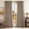 Topfinel Extra Long 120 Inch Blackout Curtains for Large Window Treatment Fall Farmhouse Thick Linen Texture Sound Proof Drapes Room Divide…