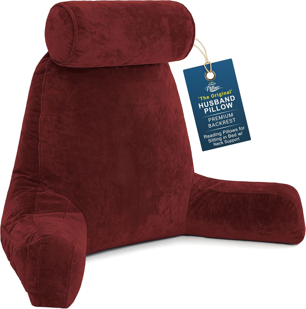 Husband Pillow XXL The Original for Adults - 30" Tall Backrest for Sitting Up in Bed - Firm Support Reading & Bed Rest Pillows for…