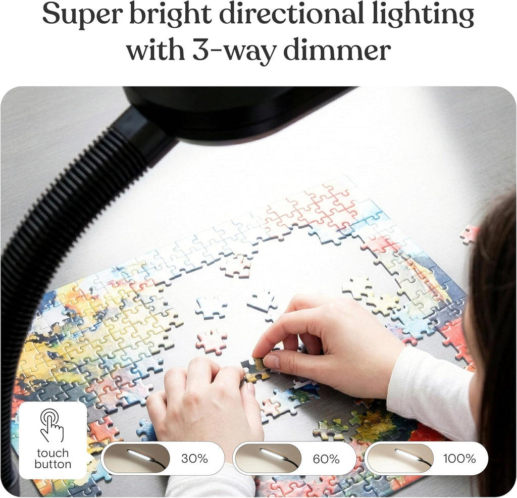 Brightech Litespan - Bright LED Floor Reading Lamp for Over Chair Crafts and Reading, Esthetician Light for Lash Extensions, Gooseneck Adju…