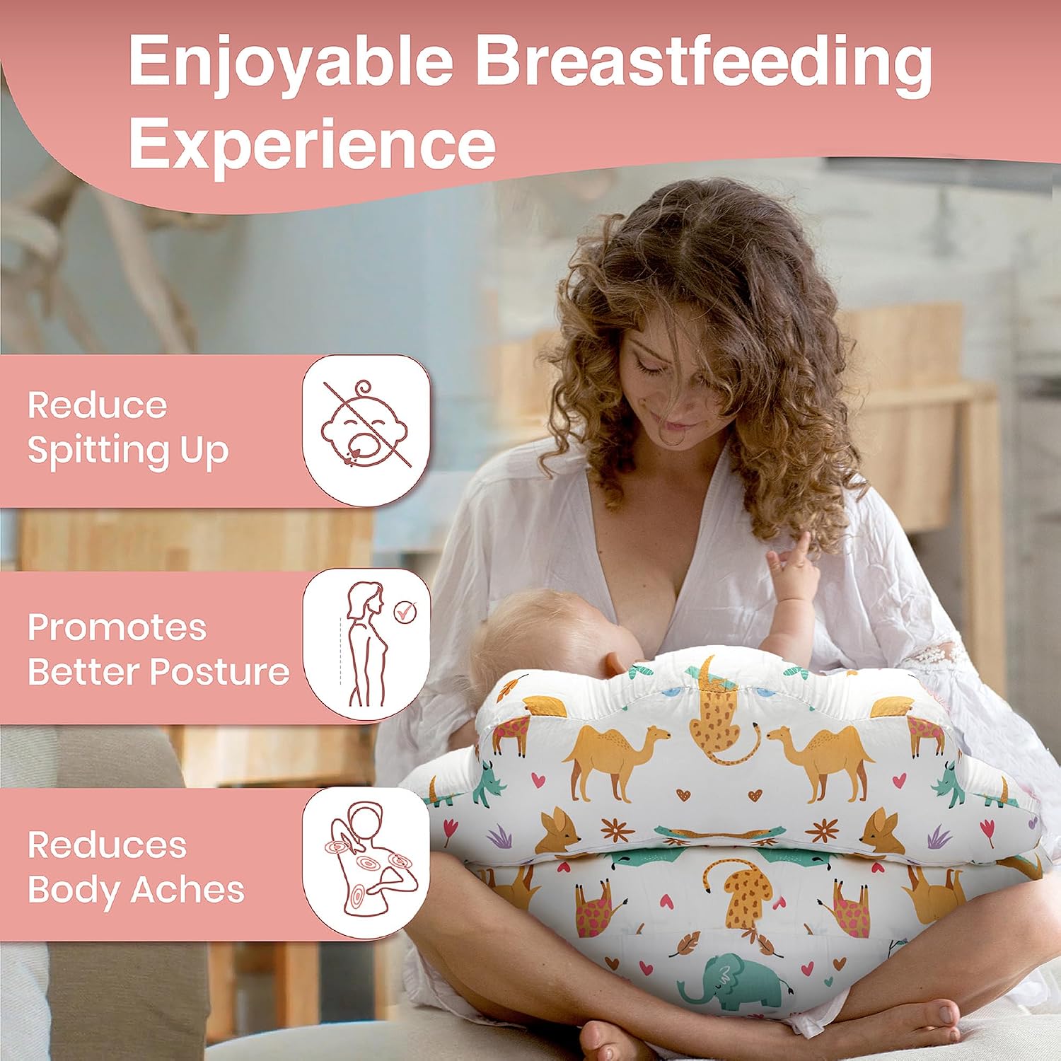 PILLANI Nursing Pillow for Breastfeeding, Breast Feeding Pillow with Security Fence for Enhanced Comfort, Baby Registry Search, Removable…