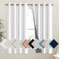 NICETOWN 100% Absolutely Blackout Linen Curtains with Thermal Insulated Liner, Greyish White, 52" Wide, 48" Length Energy Saving Curtains…