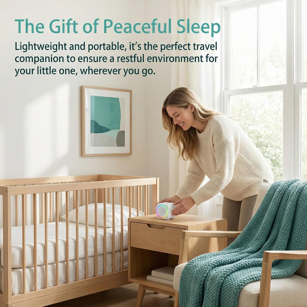 Quxanthyll Portable Sound Machine for Baby Sleep, 26 White Noise Sound Machine, 9 Color, Timer & Memory Function White Noise Sound M…