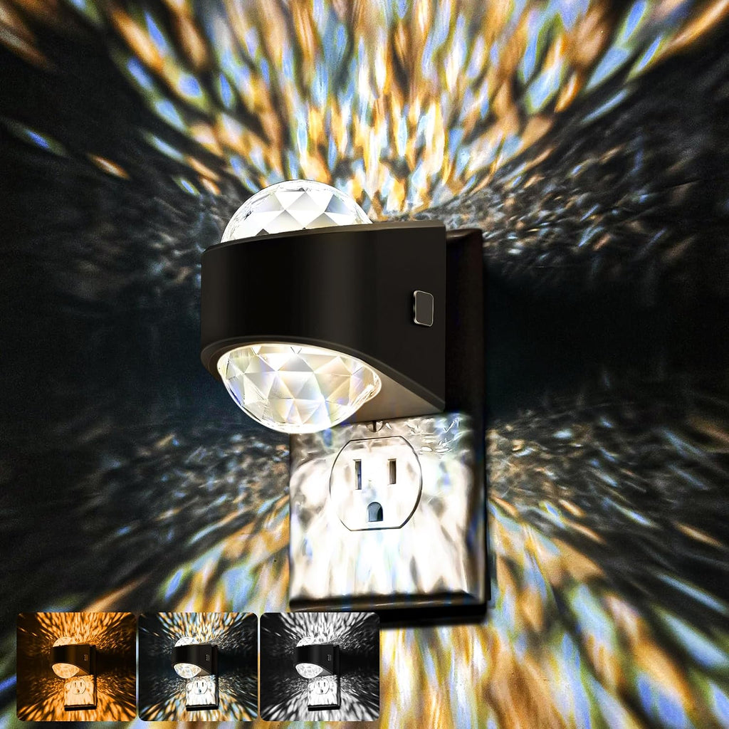 Briignite Night Light Plug into Wall, Color Changing Night Light for Kids, 3CCT Diamond Design with Galaxy Star Projector, Dusk to Dawn…