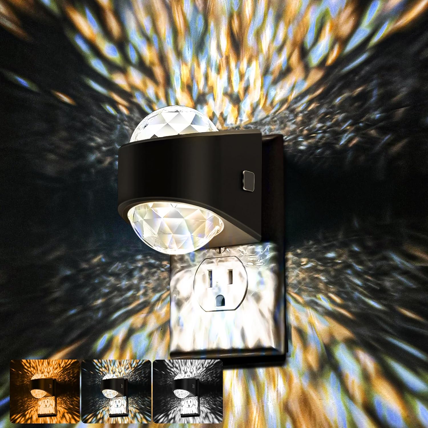 Briignite Night Light Plug into Wall, Color Changing Night Light for Kids, 3CCT Diamond Design with Galaxy Star Projector, Dusk to Dawn…