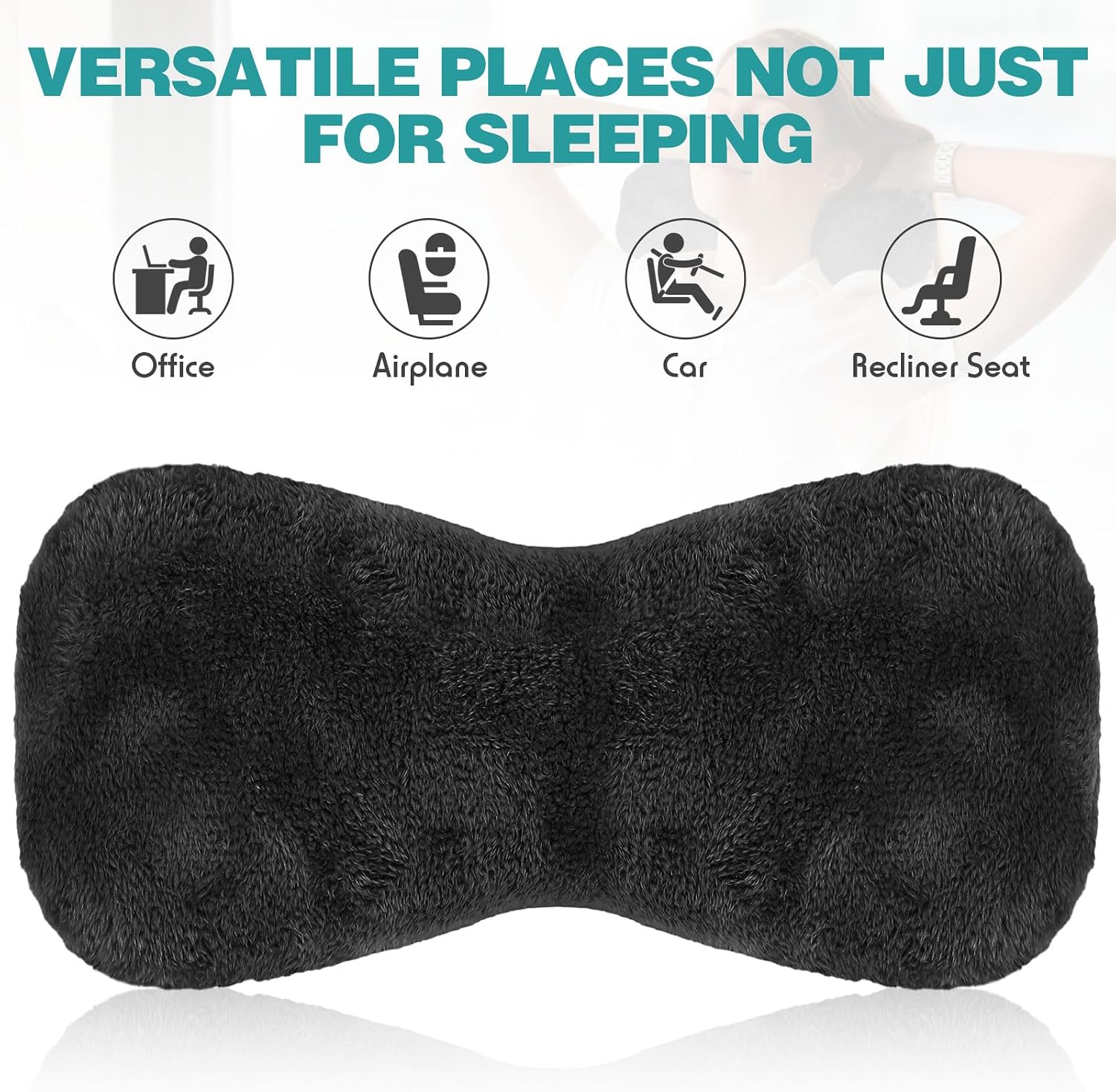 Colingmill 1 Pc Neck Pillow for Recliner Headrest Pillow Bone Shaped Chair Plush with Adjustable Strap Neck Support and Curve Head Cushion…
