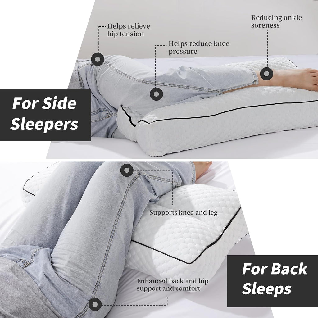 BALAPET Shredded Memory Foam Knee Pillow for Side Sleepers, Pillow Between Legs for Aligns Spine, Supportive Leg Pillow for Pregnancy…