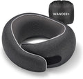 WANDER PLUS® Travel Neck Pillow, Pure Memory Foam Neck Pillow for Airplanes, Comfortable Breathable Cover, 360 Degree Support Ergonomic…