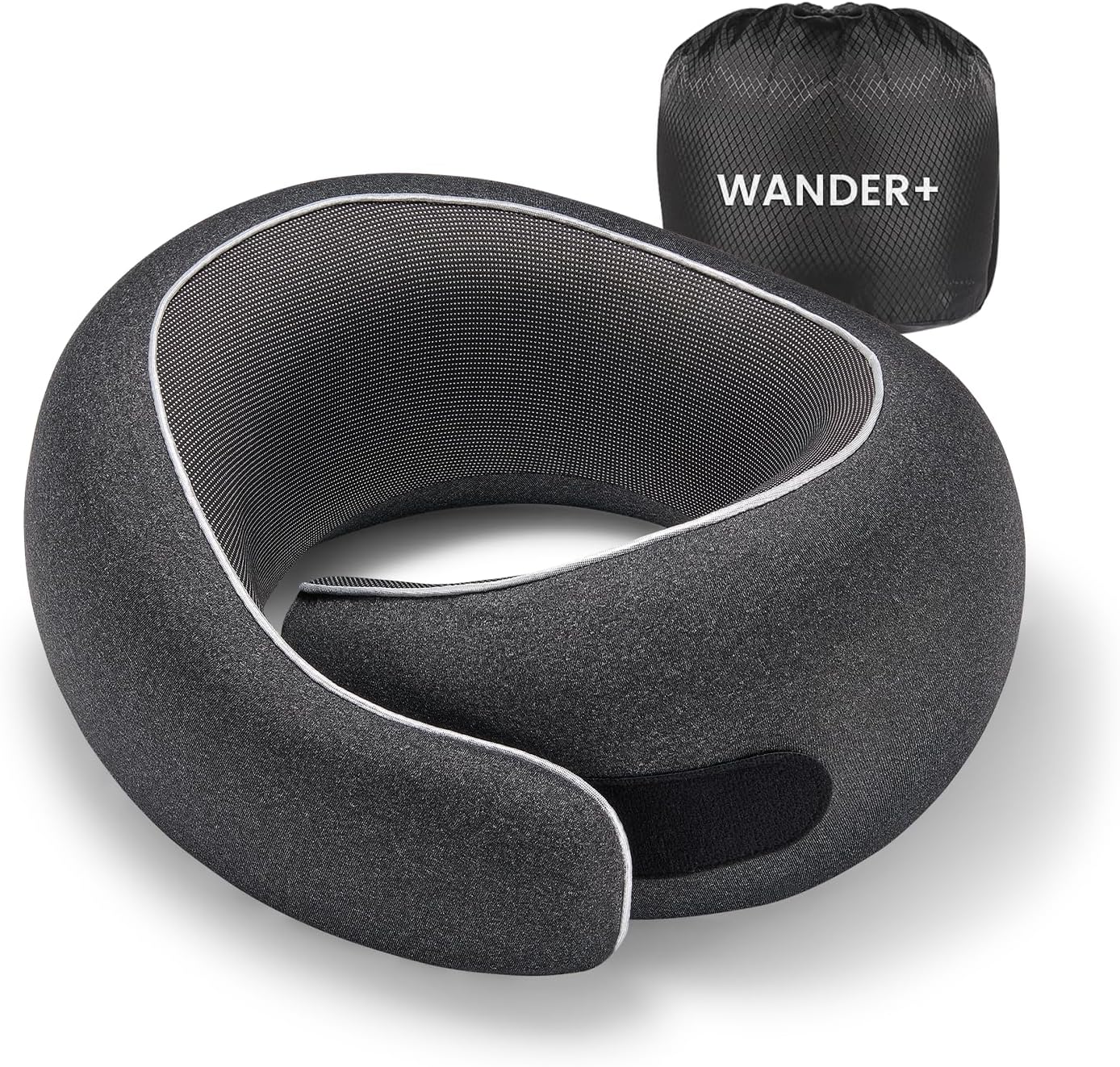 WANDER PLUS® Travel Neck Pillow, Pure Memory Foam Neck Pillow for Airplanes, Comfortable Breathable Cover, 360 Degree Support Ergonomic…
