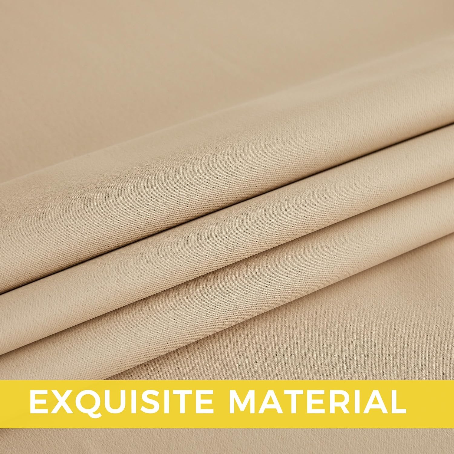 Nicetown Room Darkening Draperies Curtains Panels, 2 Panels Biscotti Beige W52 x L84 silver
