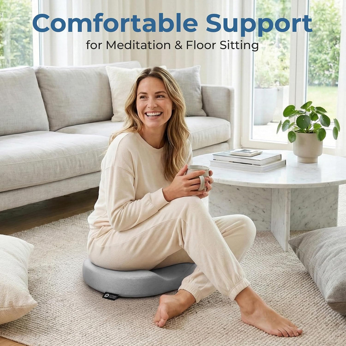 5Starsunited 5 STARS UNITED Donut Pillow Hemorrhoid Tailbone Cushion – Large Floor Cushion for – Coccyx, Prostate, Sciatica, Pelvic Floor,…