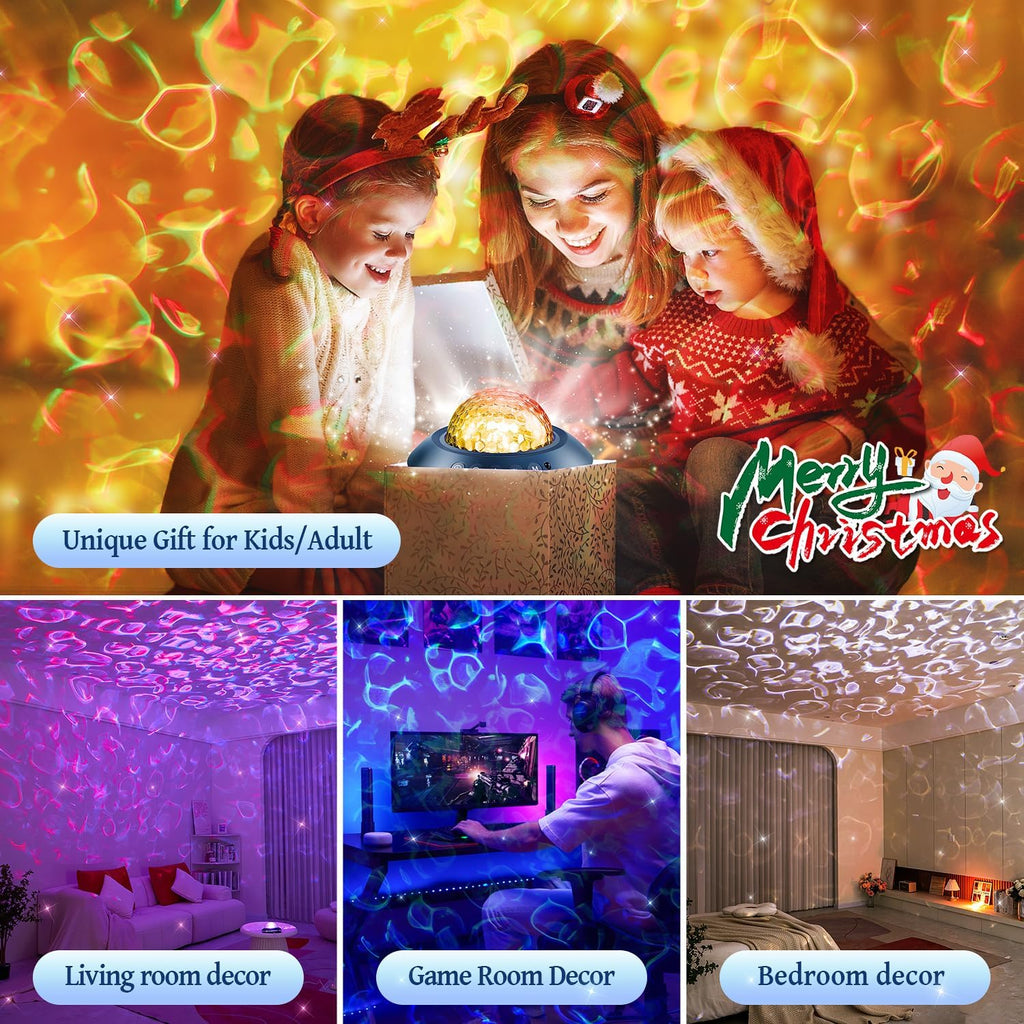 Galaxy Projector for Bedroom, White Noises & Bluetooth Night Light Projector,360° Full Coverage Ceiling Projector Galaxy Light…