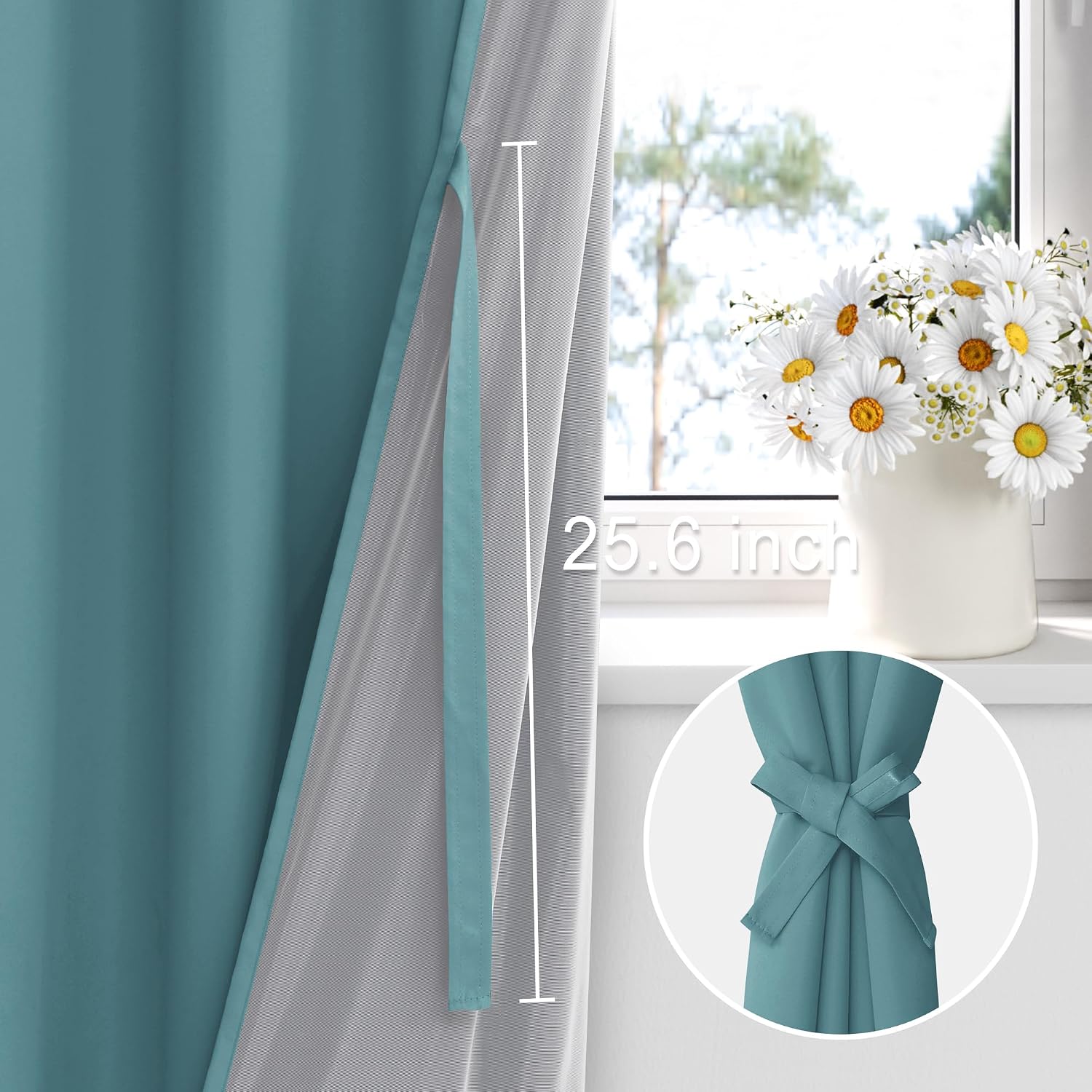 Xwzo 100% Blackout Curtains - Thermal Insulated Black Liner Curtains, Noise Reducing and Heat Blocking Drapes for Hall and Studio Windows w…