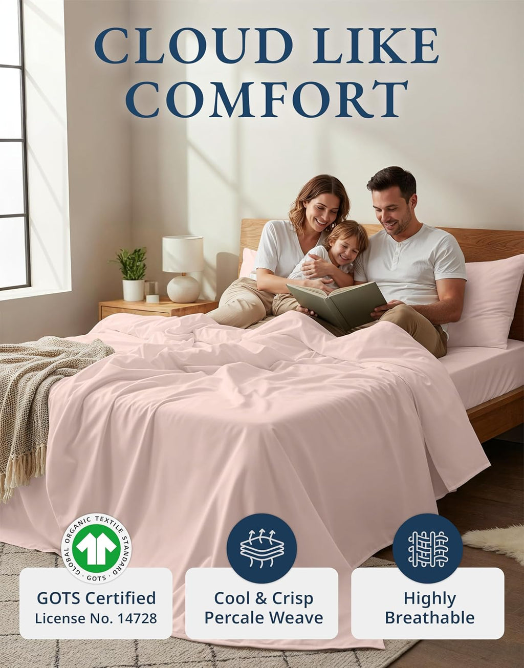 LaneLinen LANE LINEN 100% Organic Cotton Sheets Full Size Bed, Machine Washable Fully Elasticized Low Pill Fade Resistant Cotton Sheets, So…
