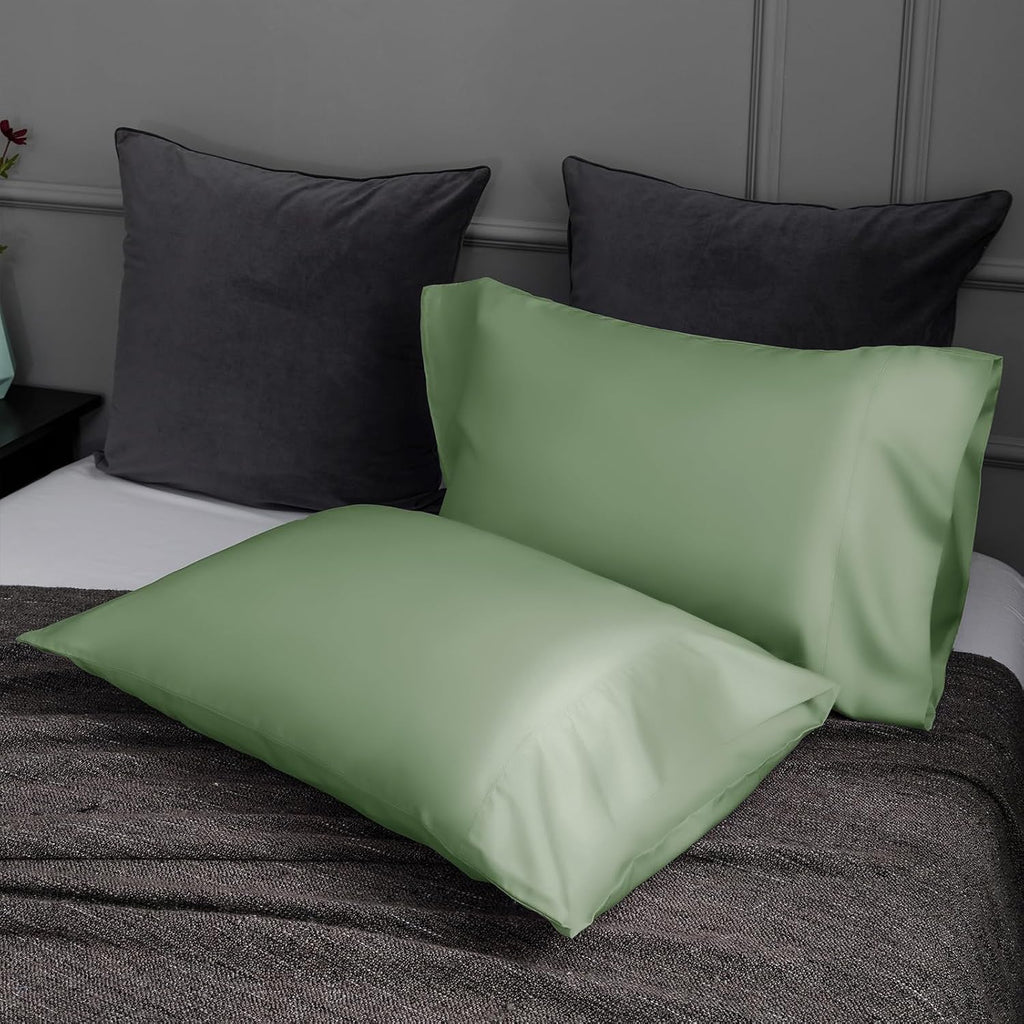 TELUS Pillow Cases King Size 2 Pack, Bamboo Rayon & Lyocell Pillowcase with Envelope Closure, Cooling Breathable Pillow Cover for Hot…