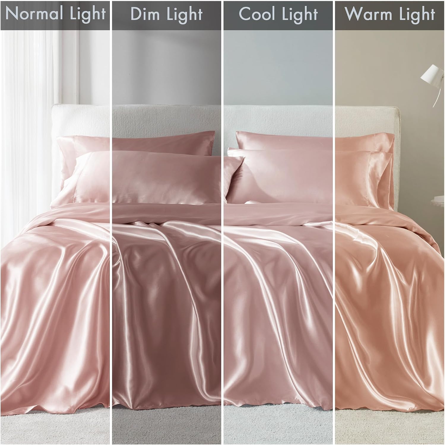 Madisonpark Madison Park Satin Sheets Twin Size, Luxurious Silky Bed Sheets, Elastic 14" Pocket fits up to 16" Mattress, Wrinkle-Free, Soft…