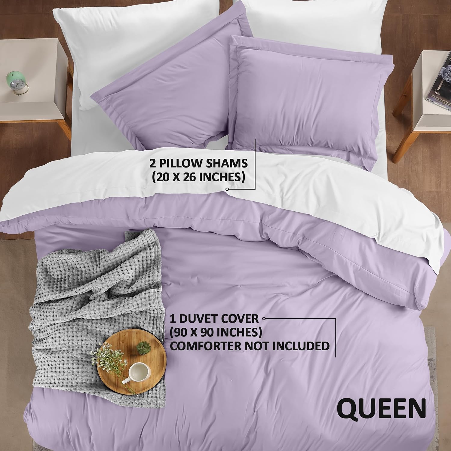 Utopia Bedding Duvet Cover Queen Size - 3 Piece with Zipper Closure - 1 Comforter Cover 90X90 Inches & 2 Pillow Shams 20X26 Inches…