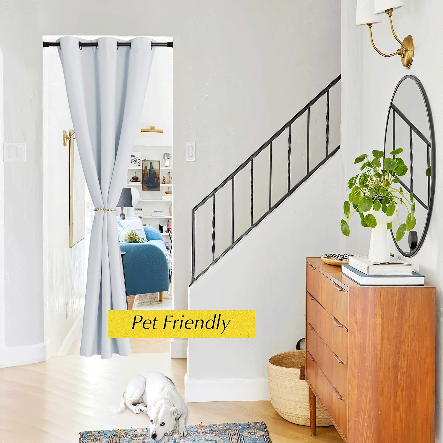 Nicetown Door Curtain 80 inches Length, Room Darkening Privacy Doorway Drape Easy Sliding Grommet Thermal Insulated Curtain for Bedroom Clo…
