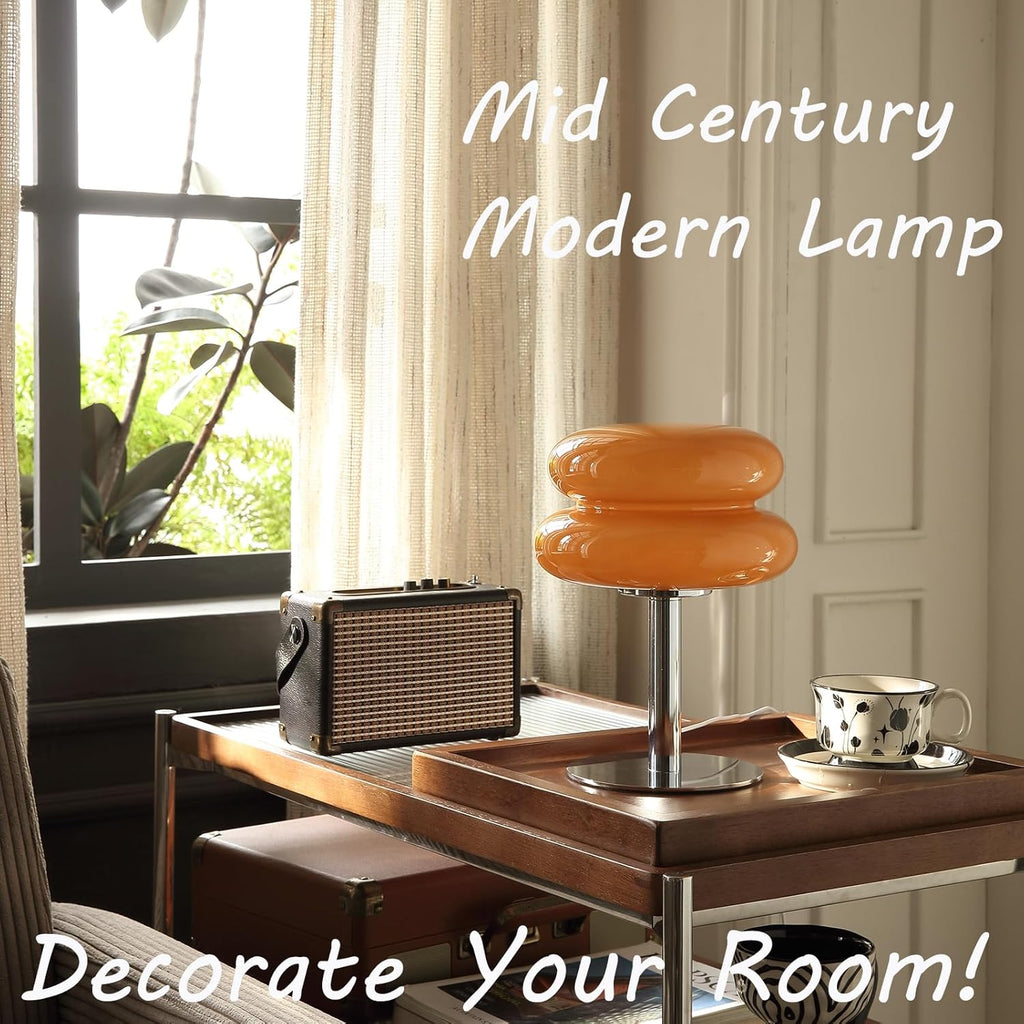 Glivpny Mushroom Lamp Table Lamp for Night Stands, Mid Century Modern Desk Lamps for Bedroom, Vintage Dimmable Bedside Small Cute Lamps…