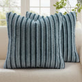decorUhome Cozy Faux Fur Throw Pillow Covers 26x26 Set of 2 Decorative Soft Plush Striped Modern Farmhouse Boho Couch Euro Sham Pillow Case…