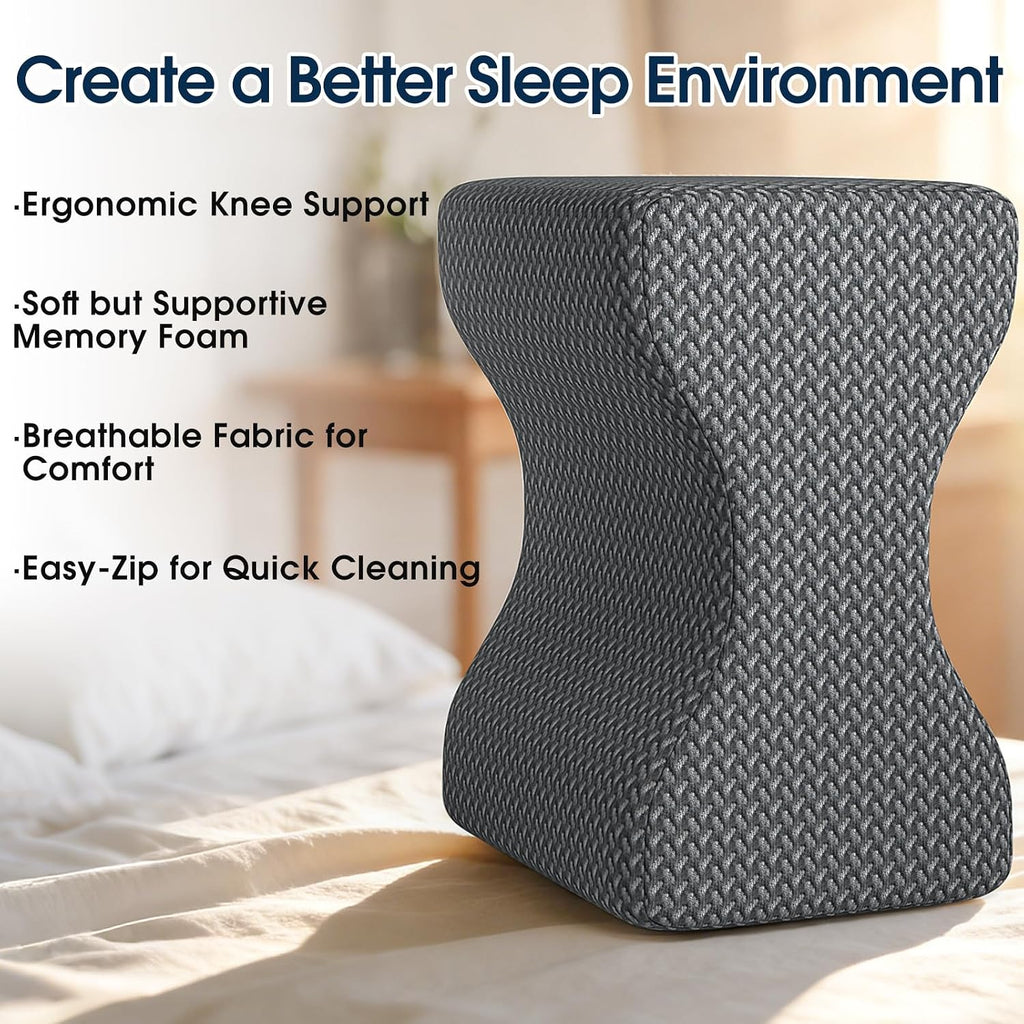 BlissTrends Memory Foam Knee Pillow, Knee Pillow for Side Sleepers, Leg Pillows for Sleeping Blood Circulation, Elevation Pillow for…