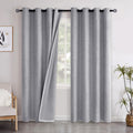 YoungsTex Extra Long Linen Blackout Curtains 90 Inch Length for Living Room, Thermal Insulated Black Out Drapes with Grommet Energy Saving…
