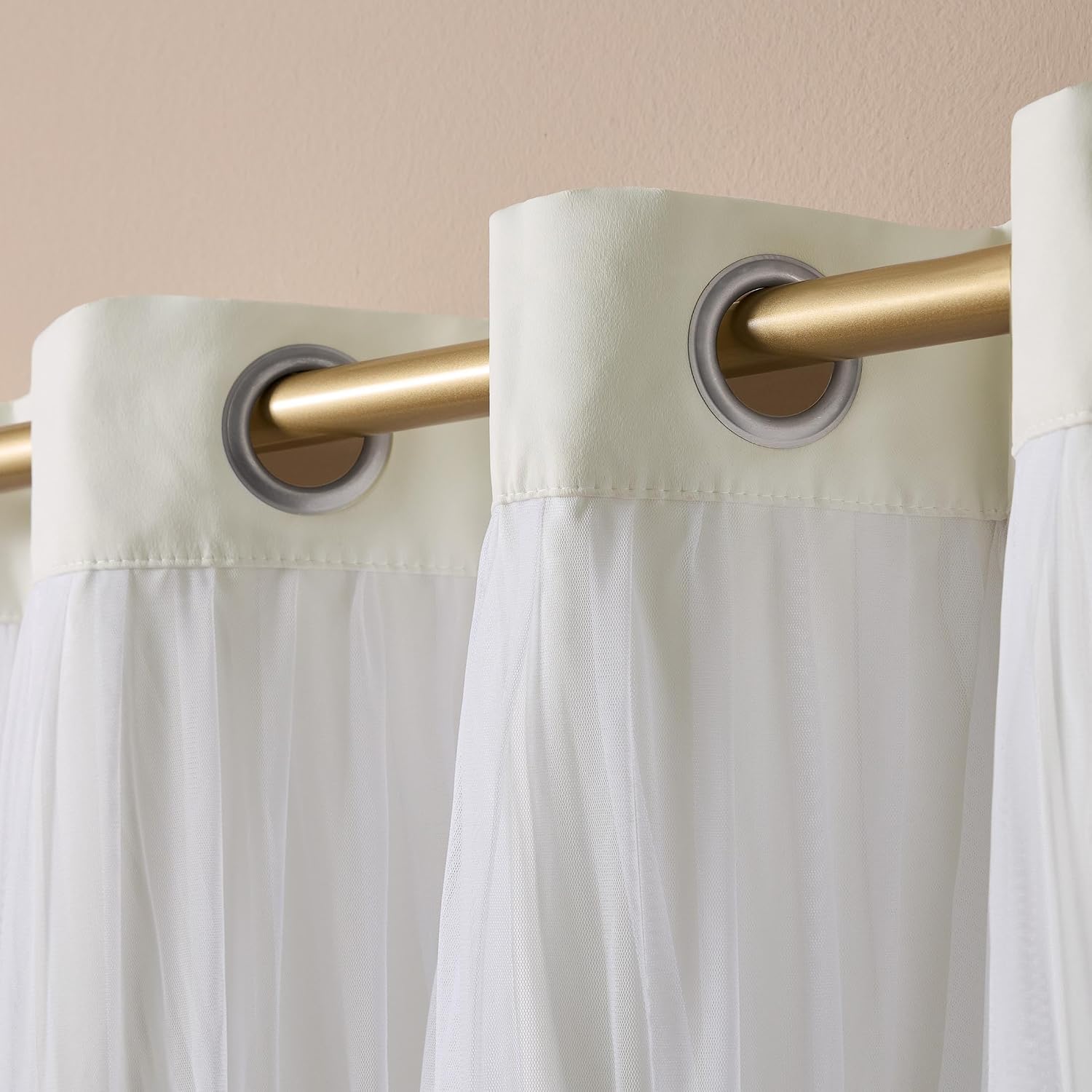 TOWN & COUNTRY LUXE Talia Double Layer Indoor Curtains, Sheer and Room Darkening Blackout, Grommet Top, Energy Efficient, 2-Pack Set…