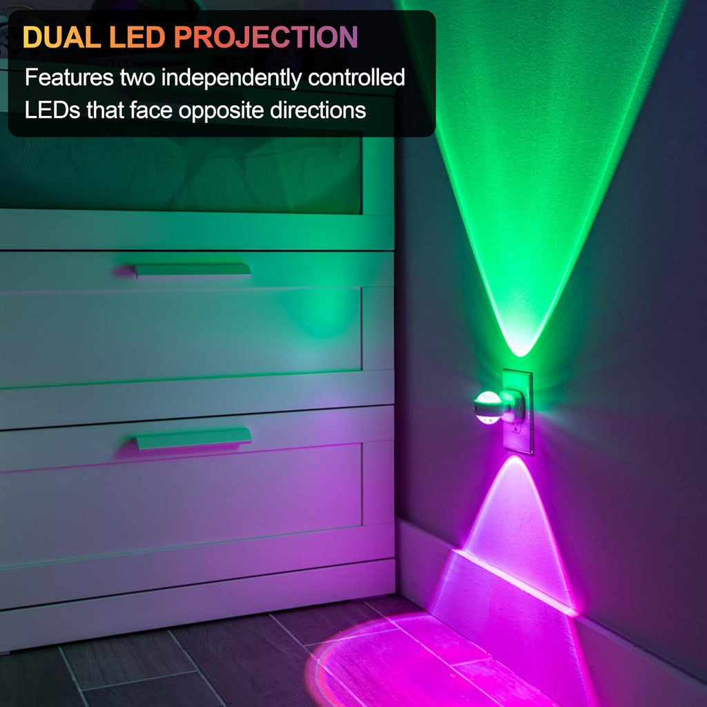 GE Swivel Sconce LED Night Lights Plug Into Wall for Home Decor Color Changing Dimmable Rotating Dusk to Dawn Sensor, Ambient Lighting…