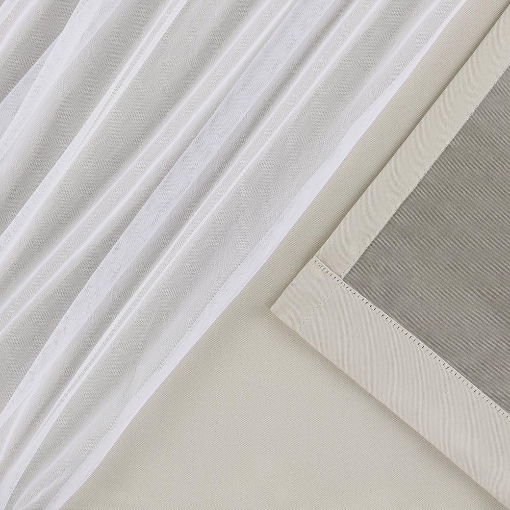 TOWN & COUNTRY LUXE Talia Double Layer Indoor Curtains, Sheer and Room Darkening Blackout, Grommet Top, Energy Efficient, 2-Pack Set…