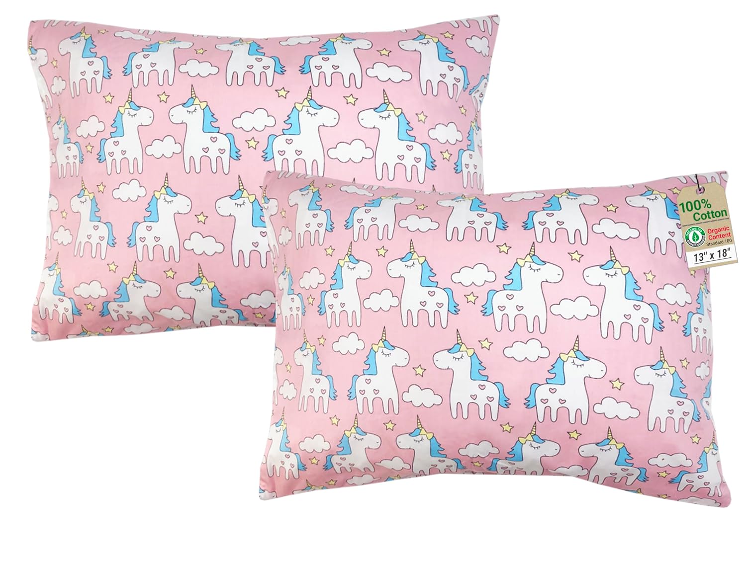 ZPECC-ABrandThatHasBeenFocusedOnBeddingFor20Years ZPECC Toddler Pillow with Pillowcase 2 Pack - 13x18 Organic Cotton Hypoallergenic Kids Pi…