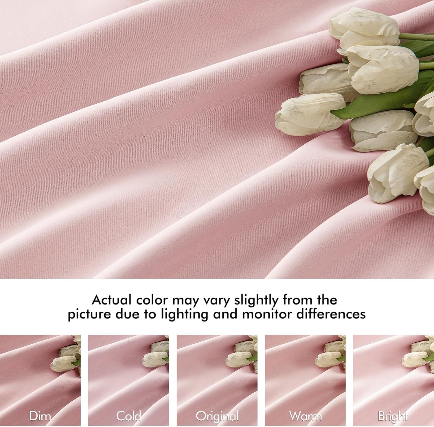 Miulee Baby Pink Back Tab Blackout Curtains 96 Inch Long 2 Panels Set for Living Room Bedroom, Rod Pocket/Pinch Pleated Long Thermal Insula…