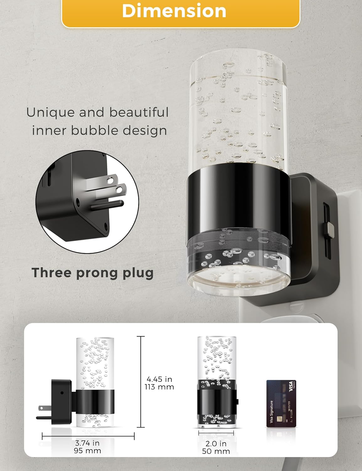 L LOHAS LED Night Light, Dimmable Night Lights Plug into Wall, 2 Pack Acrylic Nightlights with 0-100 LM Adjustable Brightness, 5000K Plug…