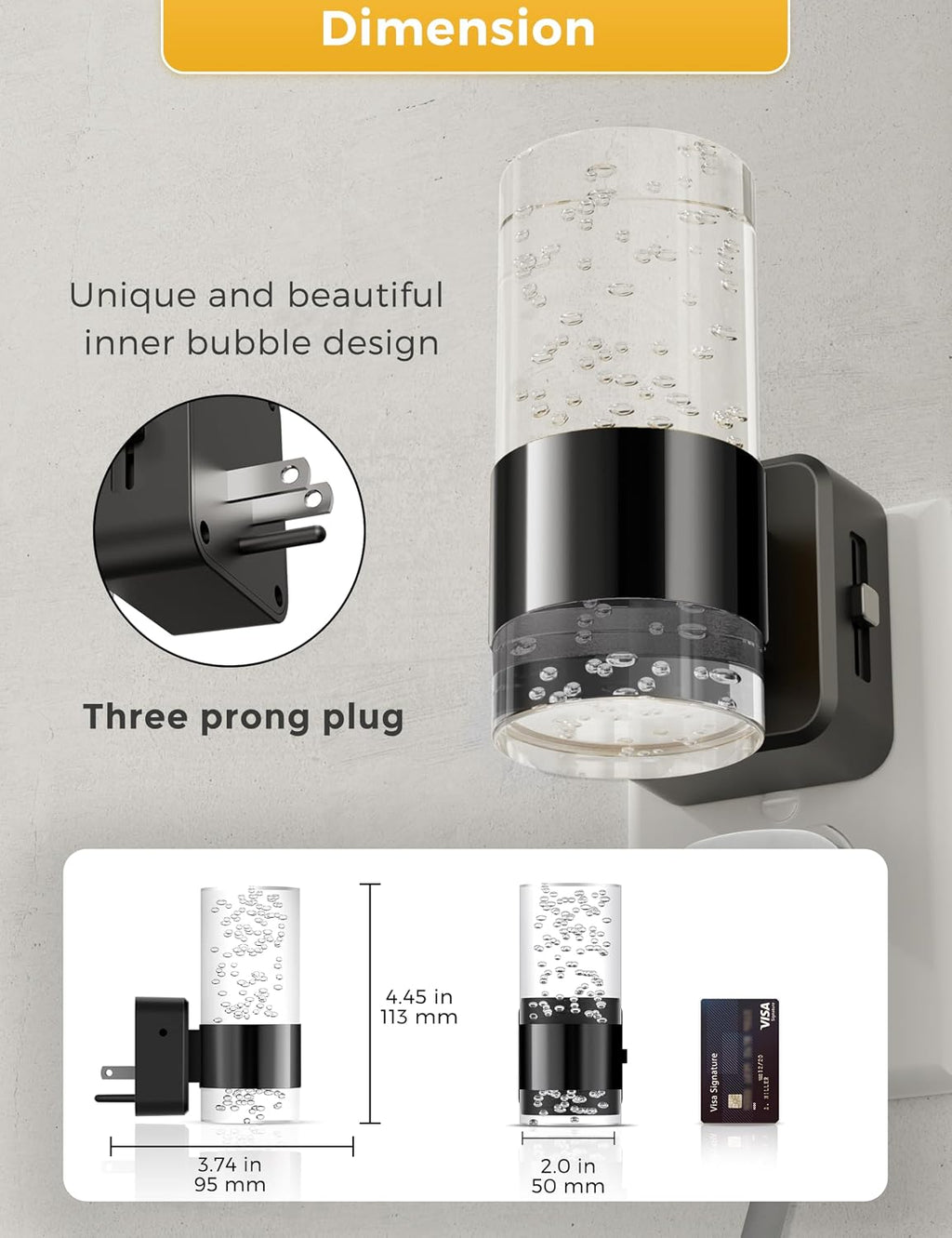 L LOHAS LED Night Light, Dimmable Night Lights Plug into Wall, Acrylic Nightlights with 0-100 LM Adjustable Brightness, 5000K Plug in…