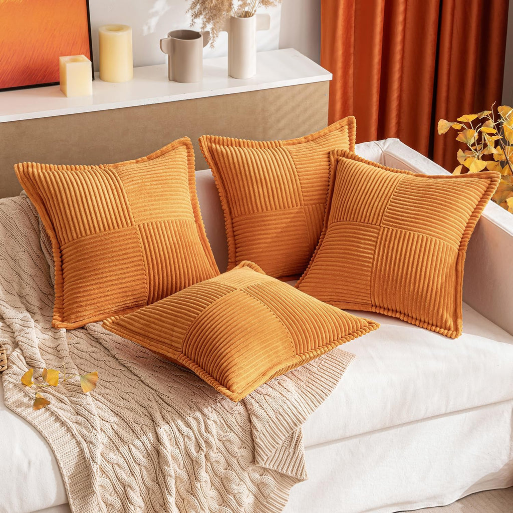 MIULEE Burnt Orange Decorative Throw Pillow Covers for Couch Bed Livingroom 16x16 Inch Set of 2 Boho Accent Throw Pllows Broadside…