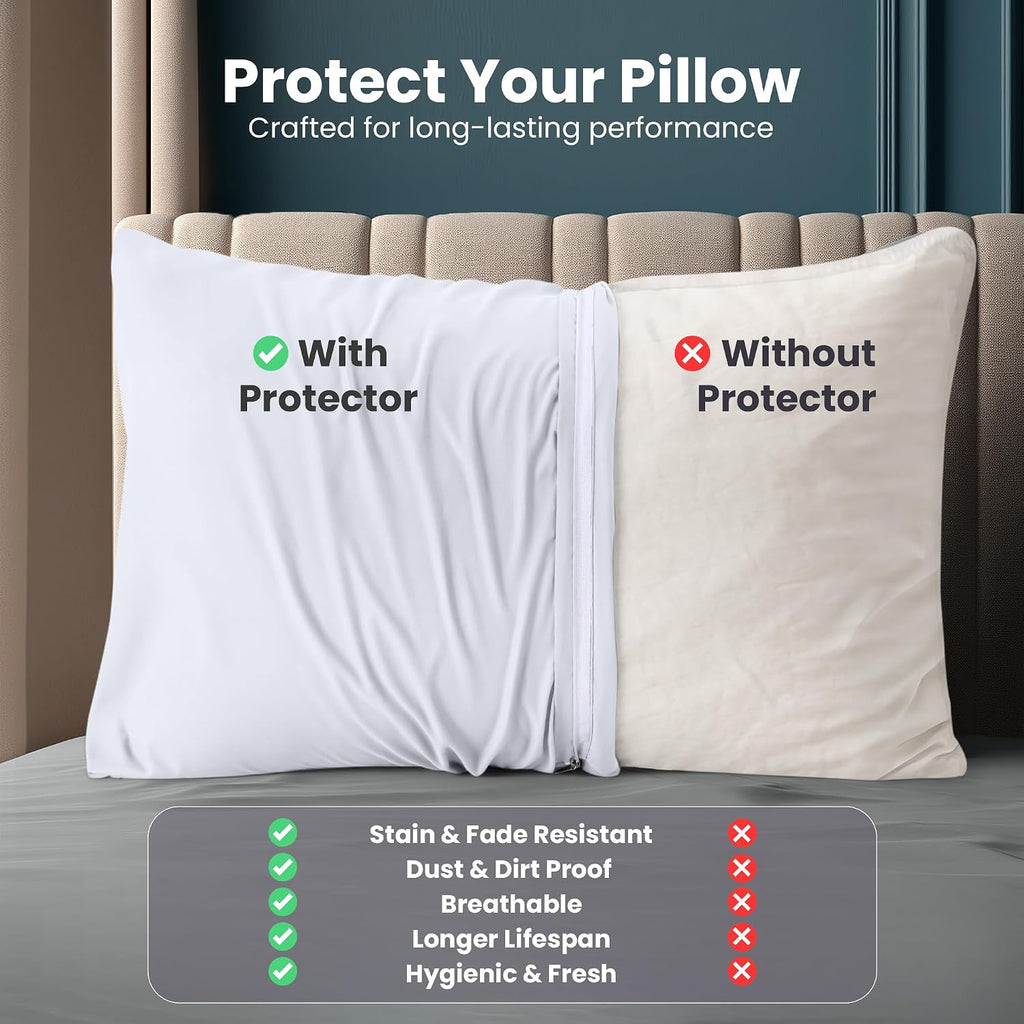 Utopiabedding Utopia Bedding Queen Pillow Protectors - Pack of 2 - Zipper Closure - Soft Brushed Microfiber Fabric - Shrinkage and Fade Res…