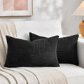 Fancy Homi 2 Packs Black Lumbar Decorative Throw Pillow Covers 12x20 Inch for Living Room Couch Bed Sofa, Rustic Farmhouse Boho Home…