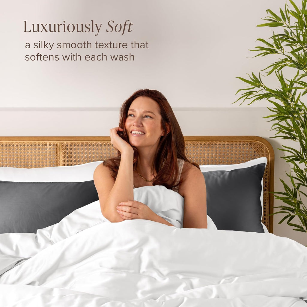 BareHome Bare Home 100% Rayon Made from Bamboo Luxury Body Size Cooling Pillowcase - Breathable - Easy Fit - Soft Bedding & Pillowcase (Bod…