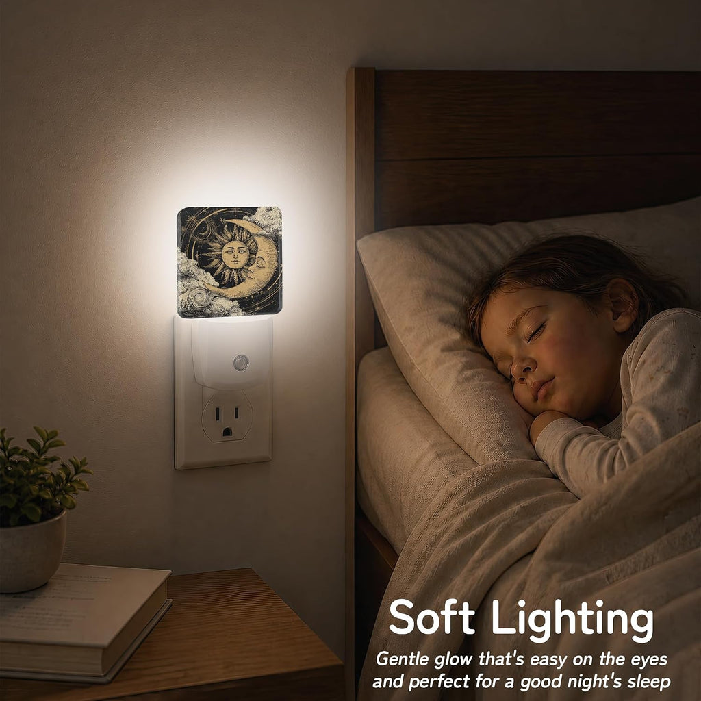 Celestial Sun Moon Night Light, Night Lights Plug into Wall with Dusk to Dawn Sensor for Bedroom Bathroom Hallway Kitchen, Decorative…