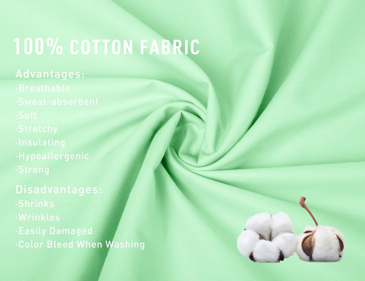 Sunflower Queen Pillowcases Set of 2, 100% Cotton Queen Size Pillow Cases 2, 20×30 inches Green Ash, Soft and Breathable