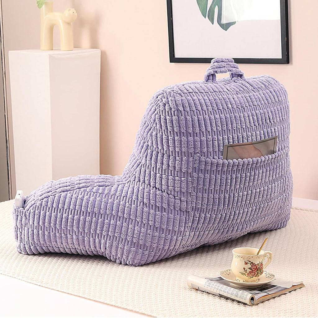 Pajeo Extra Large Sitting Pillow for Bed,19" Reading Pillow for Sitting Up with Arms, Oeko-TEX Certified Sturdy Backrest for Couch & Floor S…