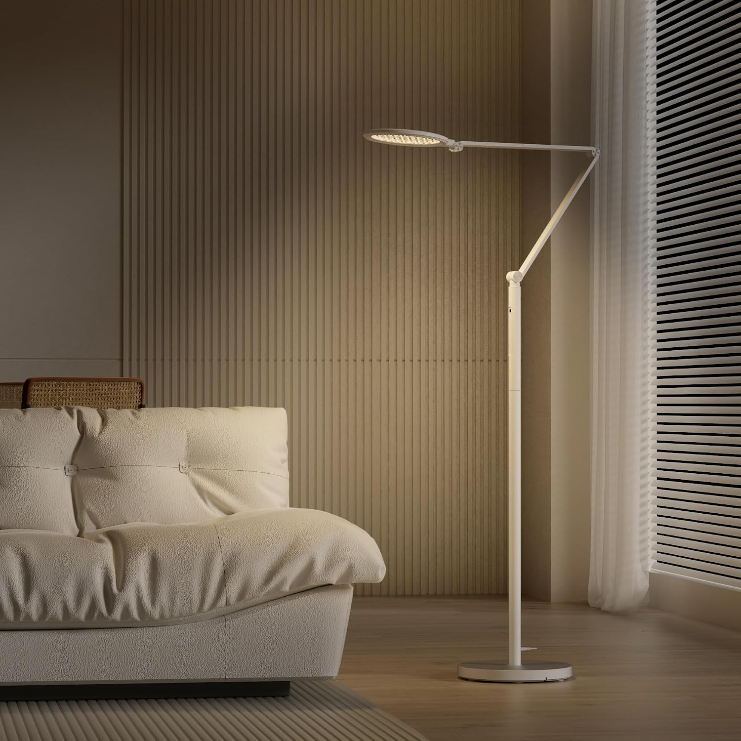 Honeywell LED Floor Lamp - F01WT SunturaluxTM Eye Caring Dimmable Standing Light with Remote, Bright Natural Daylight 5 Colors & 5…